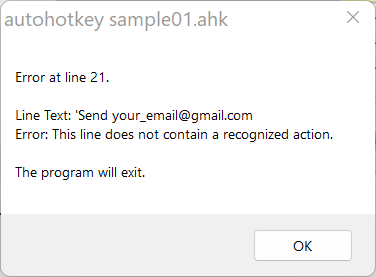 AutoHotkey - errors!